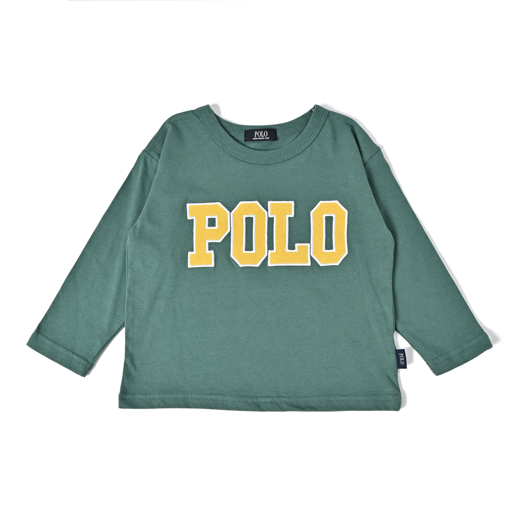 【KIDS】POLOロゴワッペンロングスリーブTシャツ