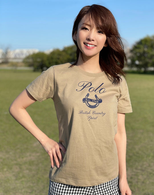 【WOMEN’S】馬蹄ロゴプリント婦人Tシャツ