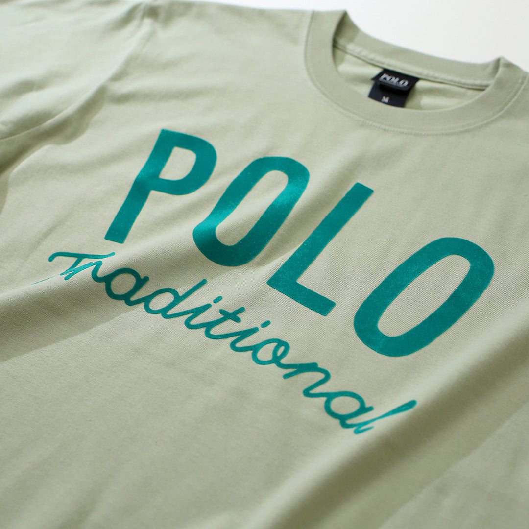 【WOMEN’S】POLOフロッキープリント/6.2オンスTシャツ