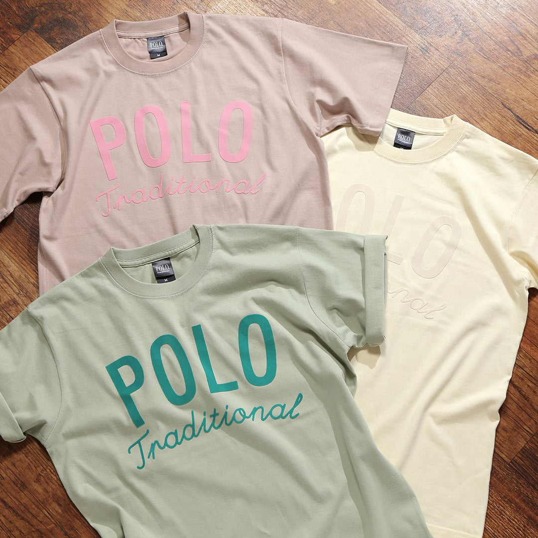 【WOMEN’S】POLOフロッキープリント/6.2オンスTシャツ