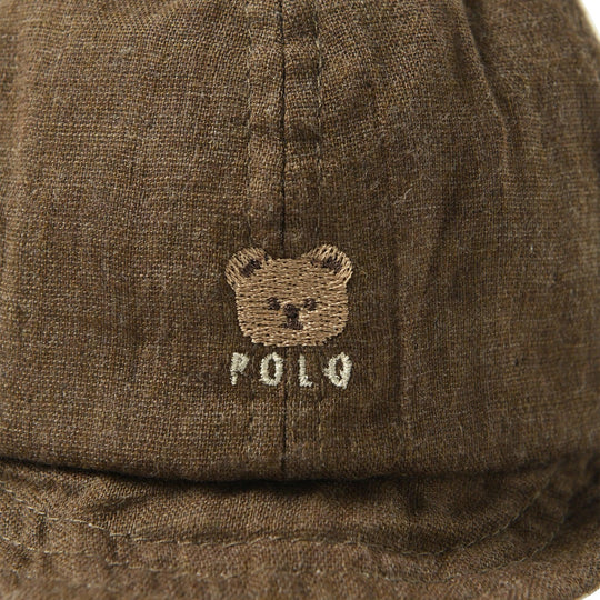 POLOロゴ+くま刺繍　Wガーゼキャップ - POLO BCS（ポロ・ビーシーエス）